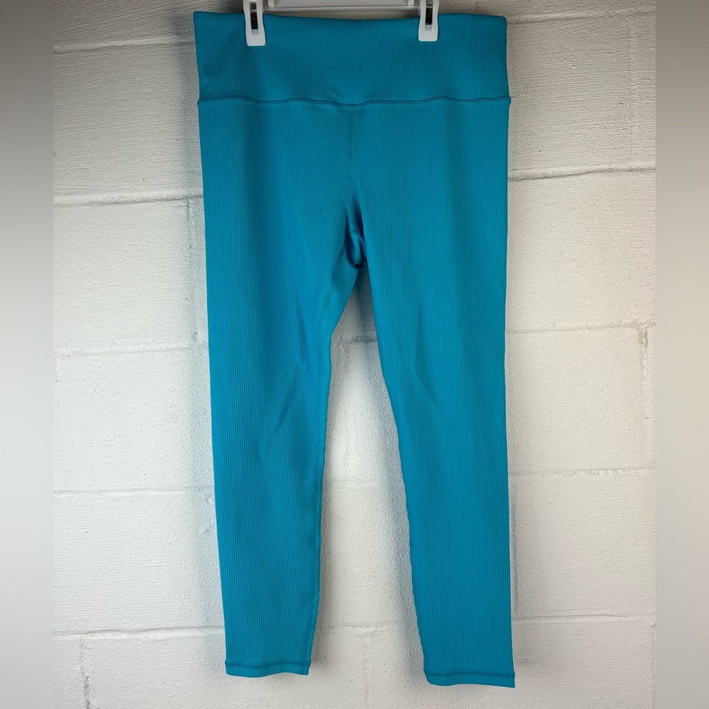 Athleta Turquoise Elation Rib Tight, XL